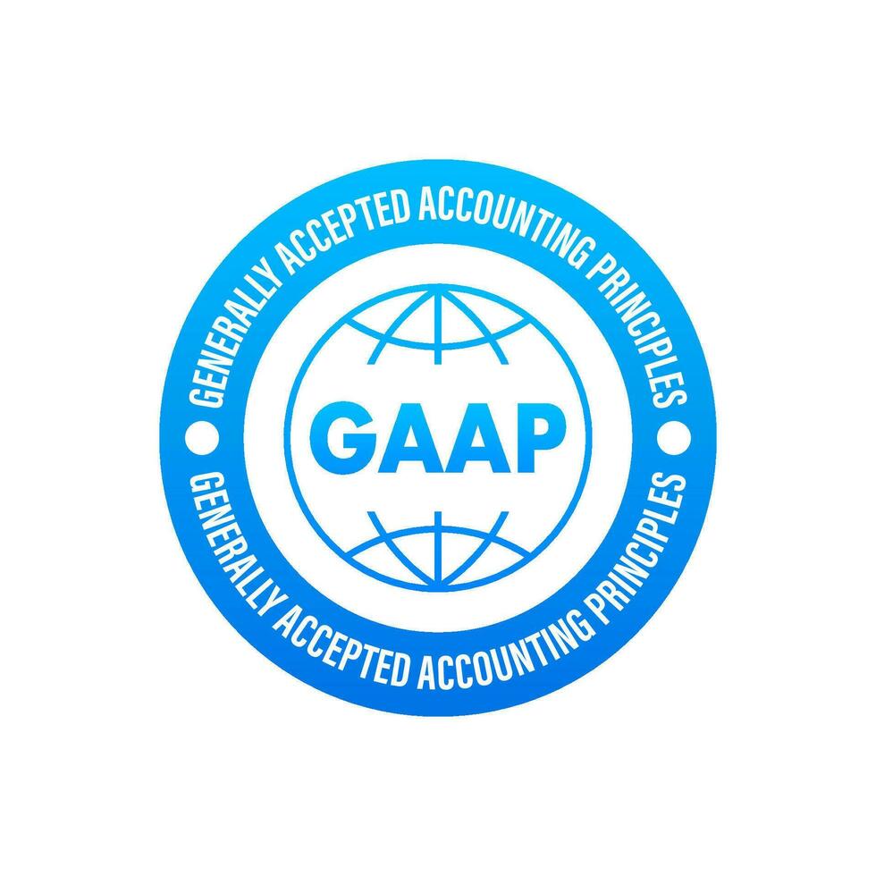 GAAP   generally accepted accounting principles label icon, badge. Vector stock illustration