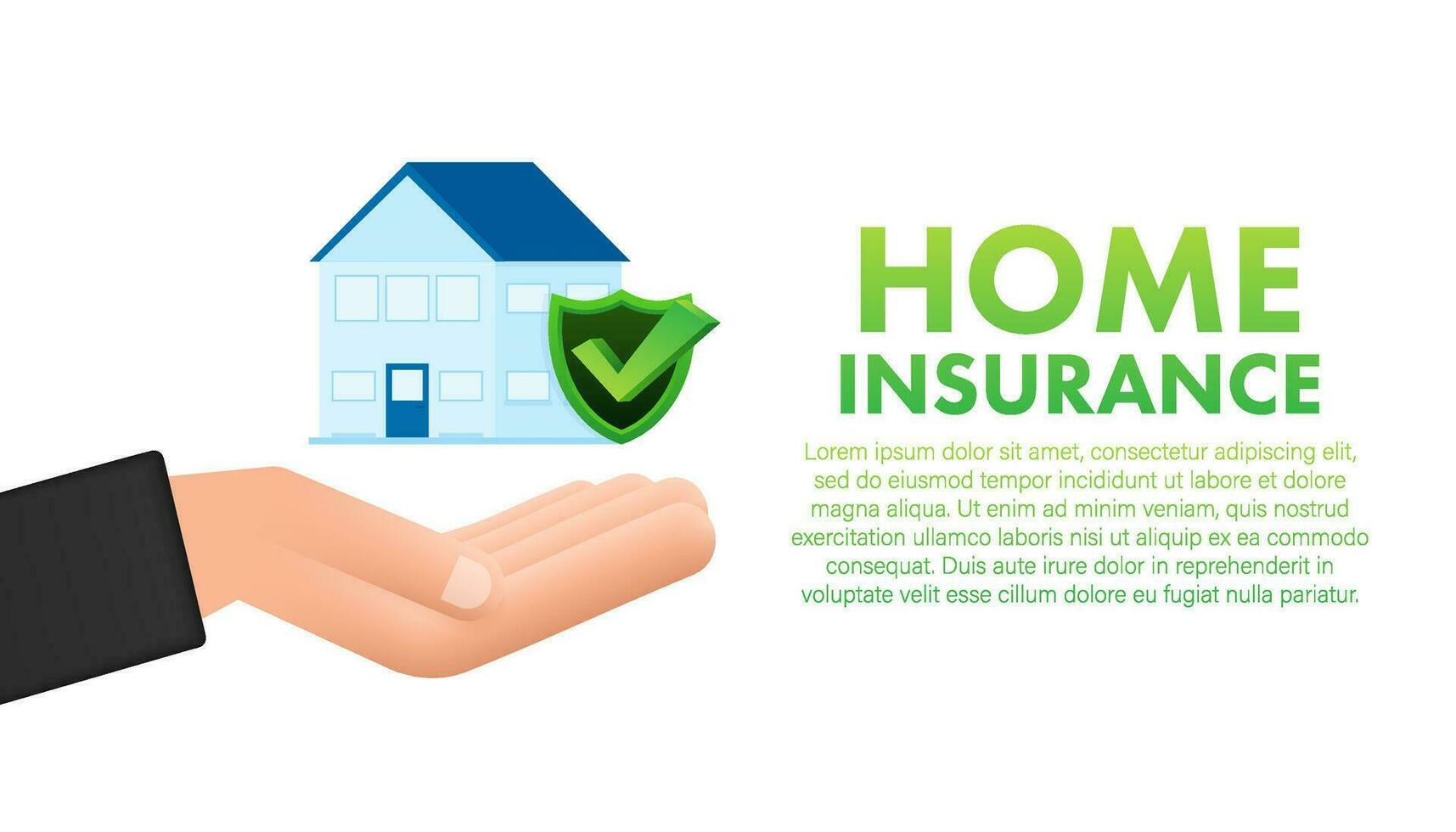 Home insurance policy services. Home safety security. Vector stock illustration