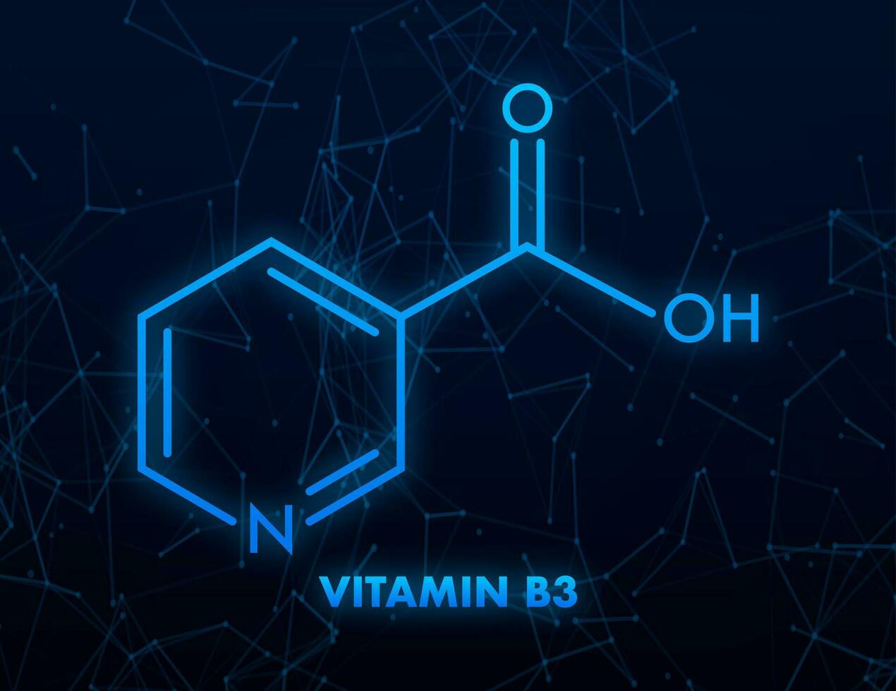 Vitamin b3 formula. Vector isolated illustration. Design element.