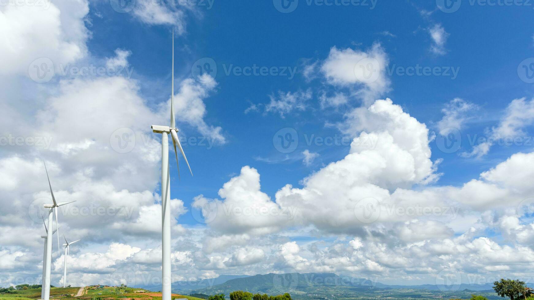 Landscape wind turbine field photo