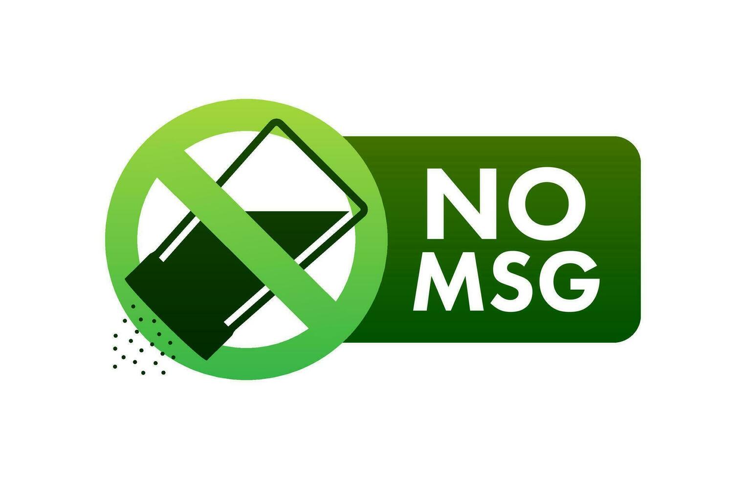 Msg free. Glutamate no added food package icon. Monosodium glutamate. Vector stock illustration