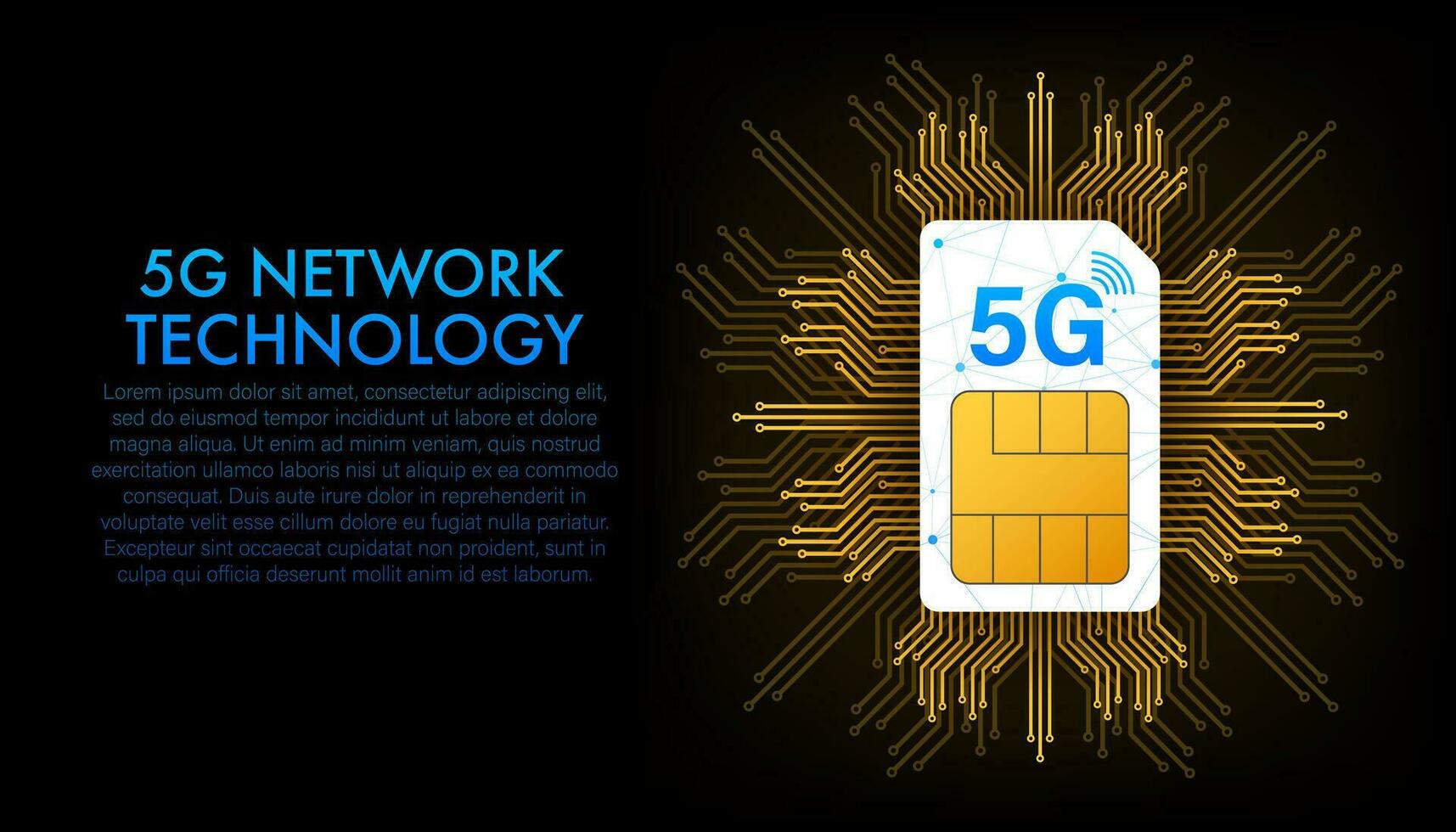 5G Sim Card. Isometric view. Mobile telecommunications technology symbol. Vector illustration