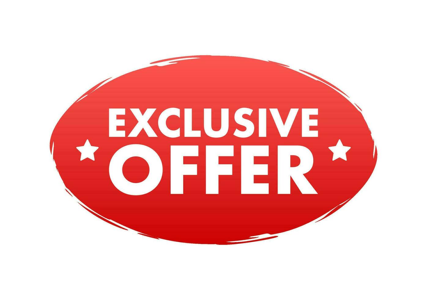 Exclusive offer label, badge. Shop now. Vector stock illustration