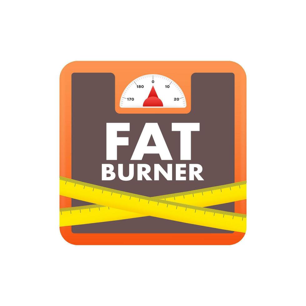 Fat burner isolated on white background. Flat vector icon.