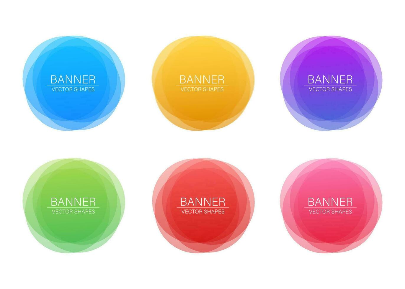 Set of round colorful vector shapes. Abstract vector banners. Vector illustration.