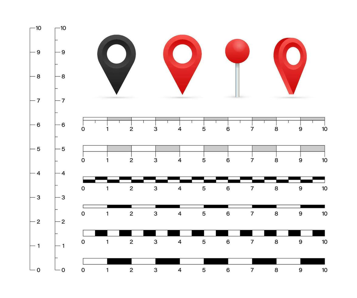 mapa escamas gráficos para medición distancias vector valores ilustración