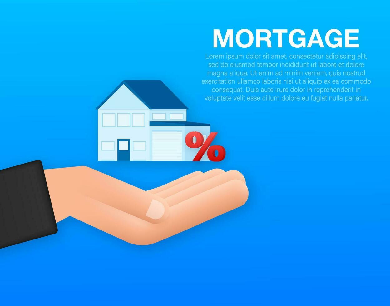 Hand holds house and key on finger and giving. Real estate agent at work, investment, mortgage, house loan, account vector