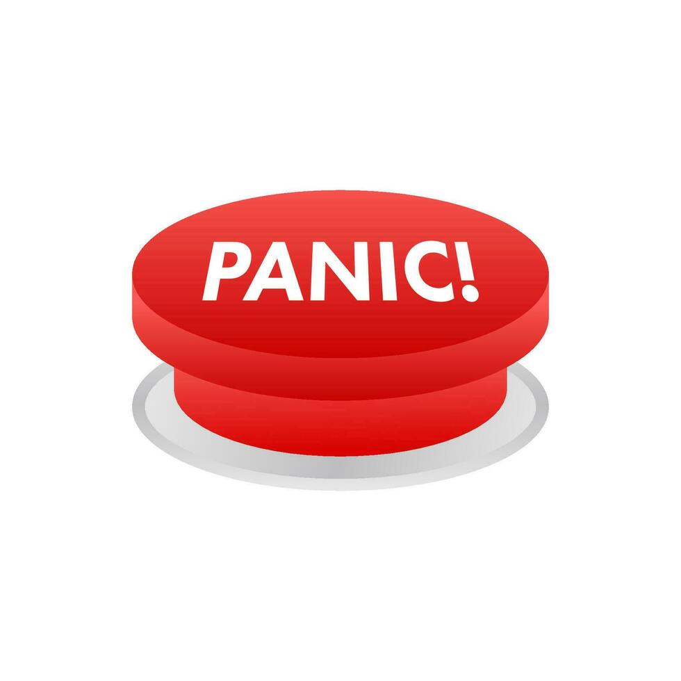 Panic push button, great design for any purposes. Flat design. Vector illustration