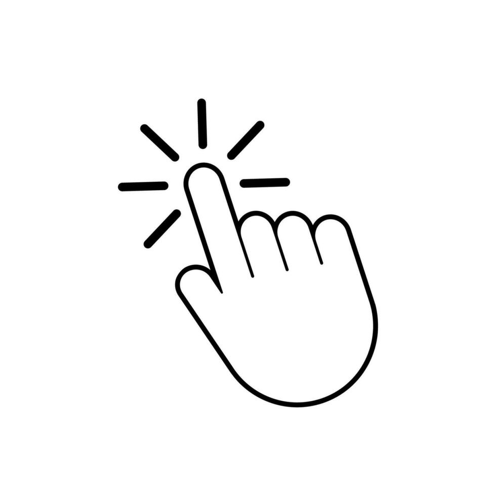 Hand cursor icon click. Vector stock illustration