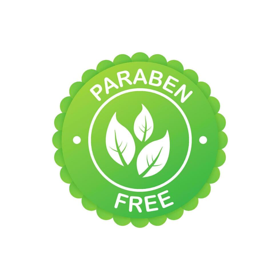 Green label paraben free. Symbol, sign. Organic, bio, eco symbol. Natural product Vector stock illustration