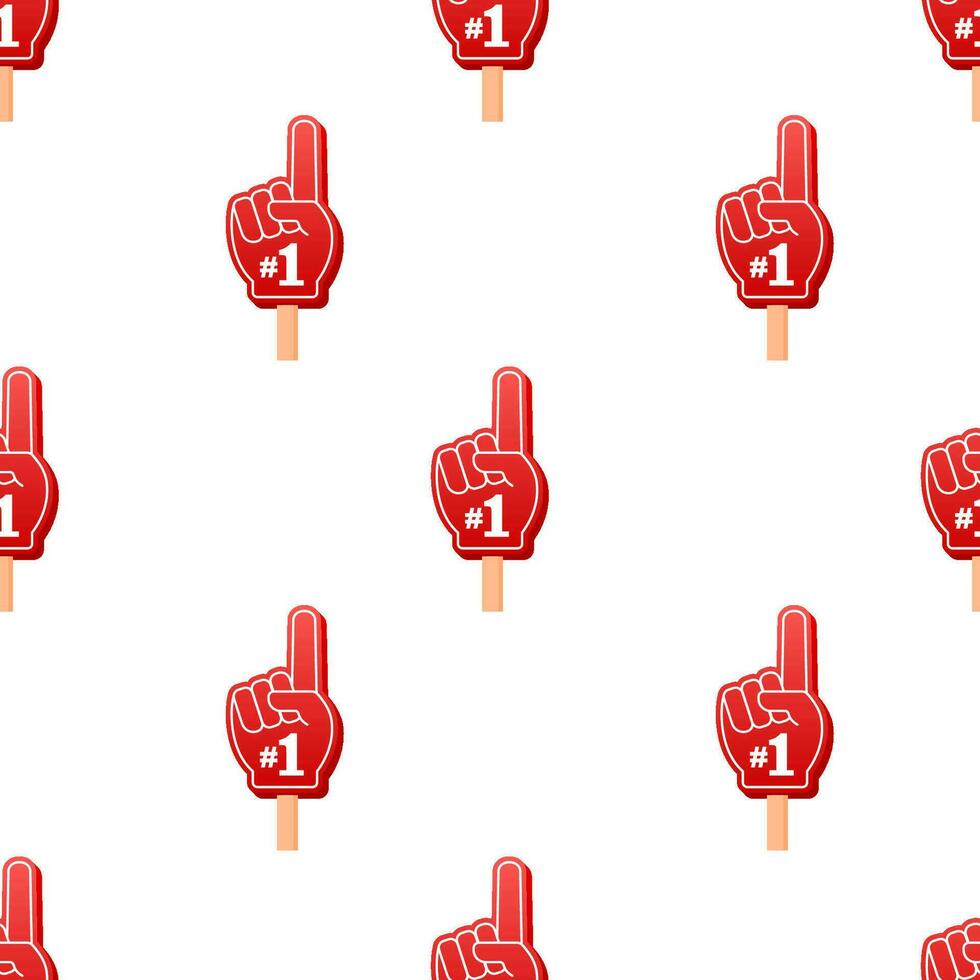 Fan logo hand with finger up. Hand up with number 1 pattern. Vector stock illustration