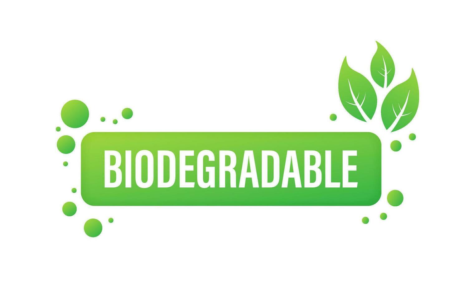 Flat icon with green biodegradable. Eco friendly concept vector