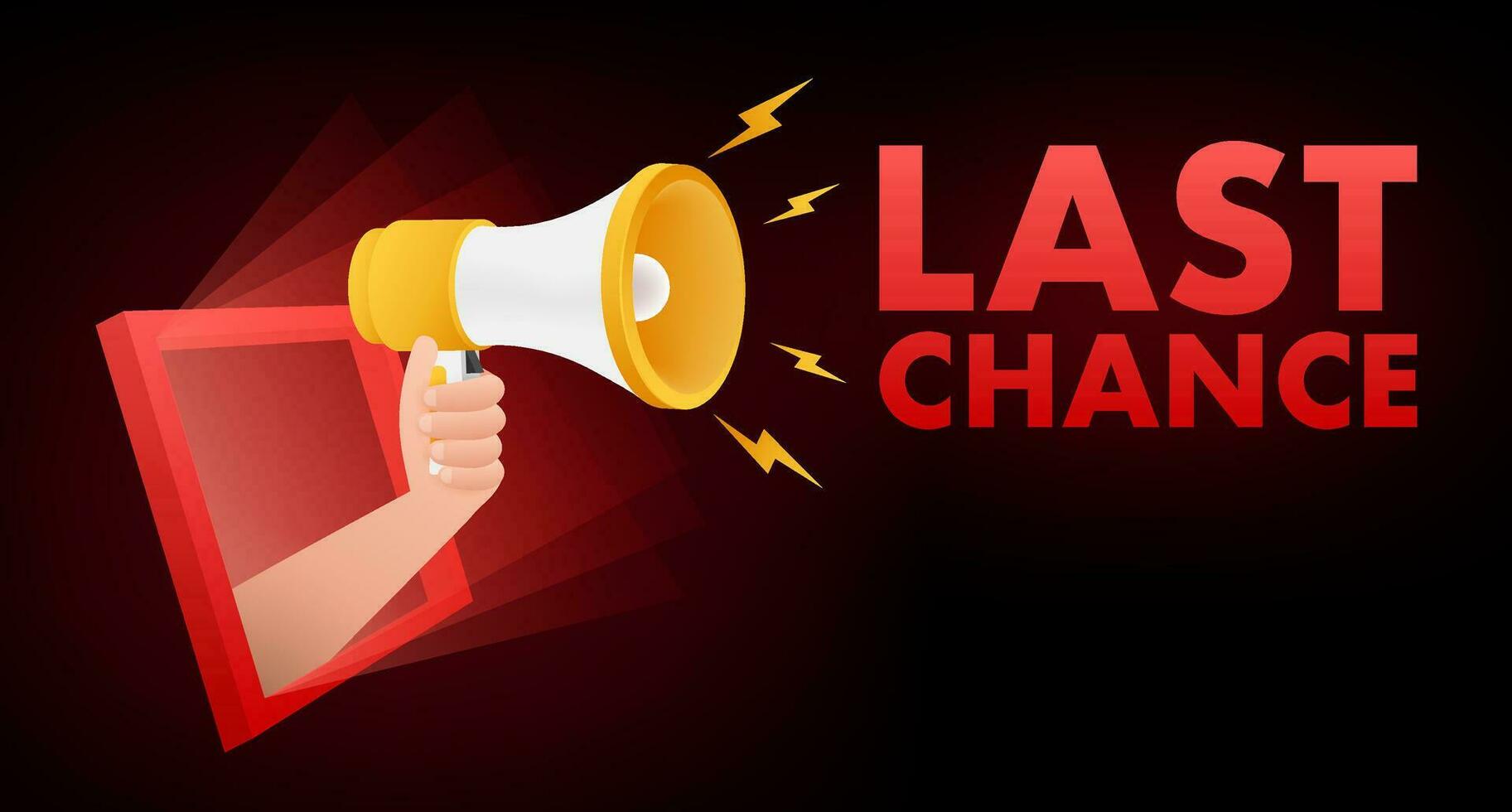 Megaphone banner, business concept with text last chance. Vector illustration.