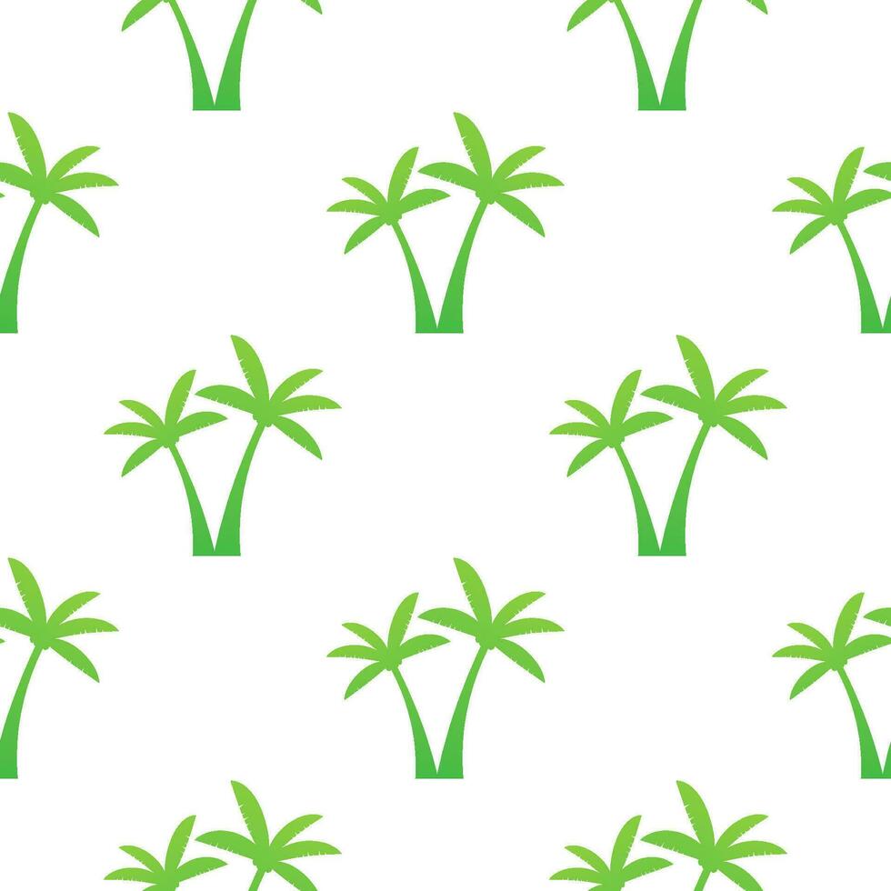 Palm trees pattern style on white background. Vector stock illustration