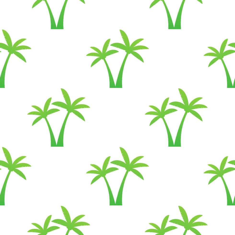 Palm trees pattern style on white background. Vector stock illustration