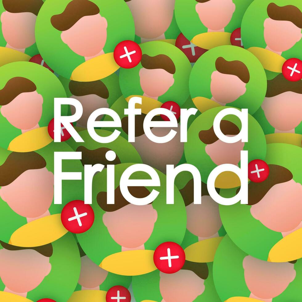 Refer a friend pattern. Referral marketing concept, referring friends