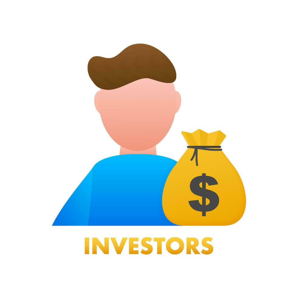 Money question. Success investment earn more profit. Vector stock illustration