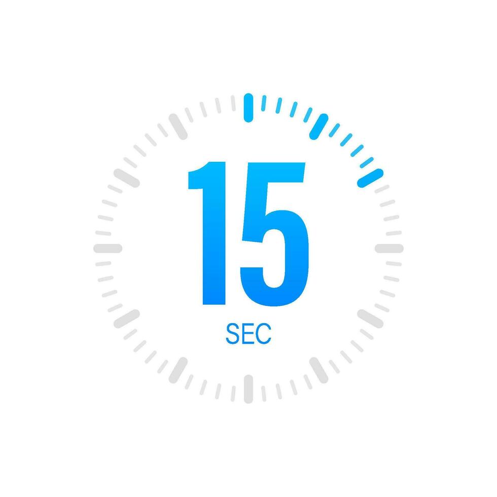 The 15 second, timer, stopwatch vector icon. Stopwatch icon in flat style. Vector stock illustration