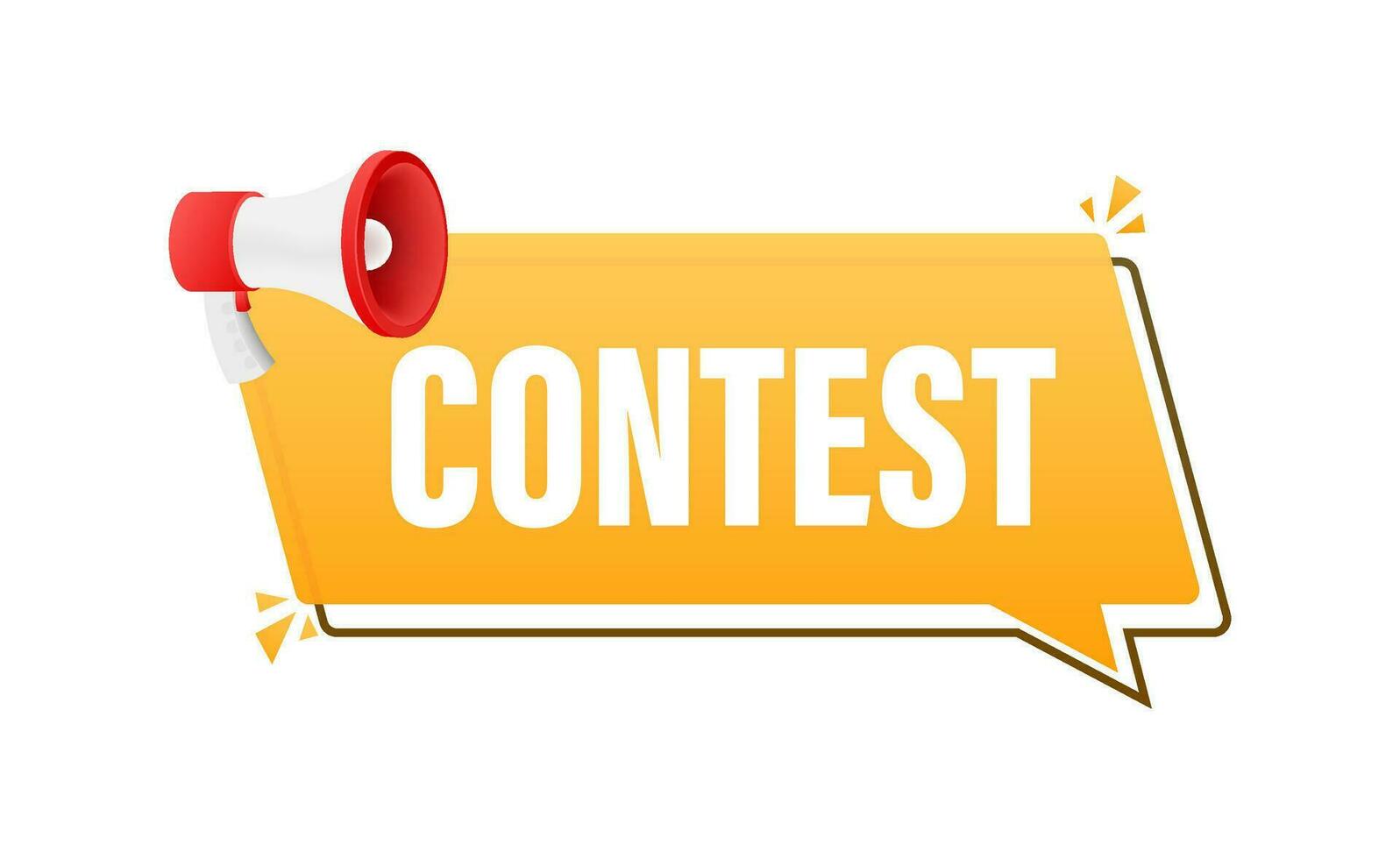 Megaphone with Contest speech bubble. Vector stock illustration