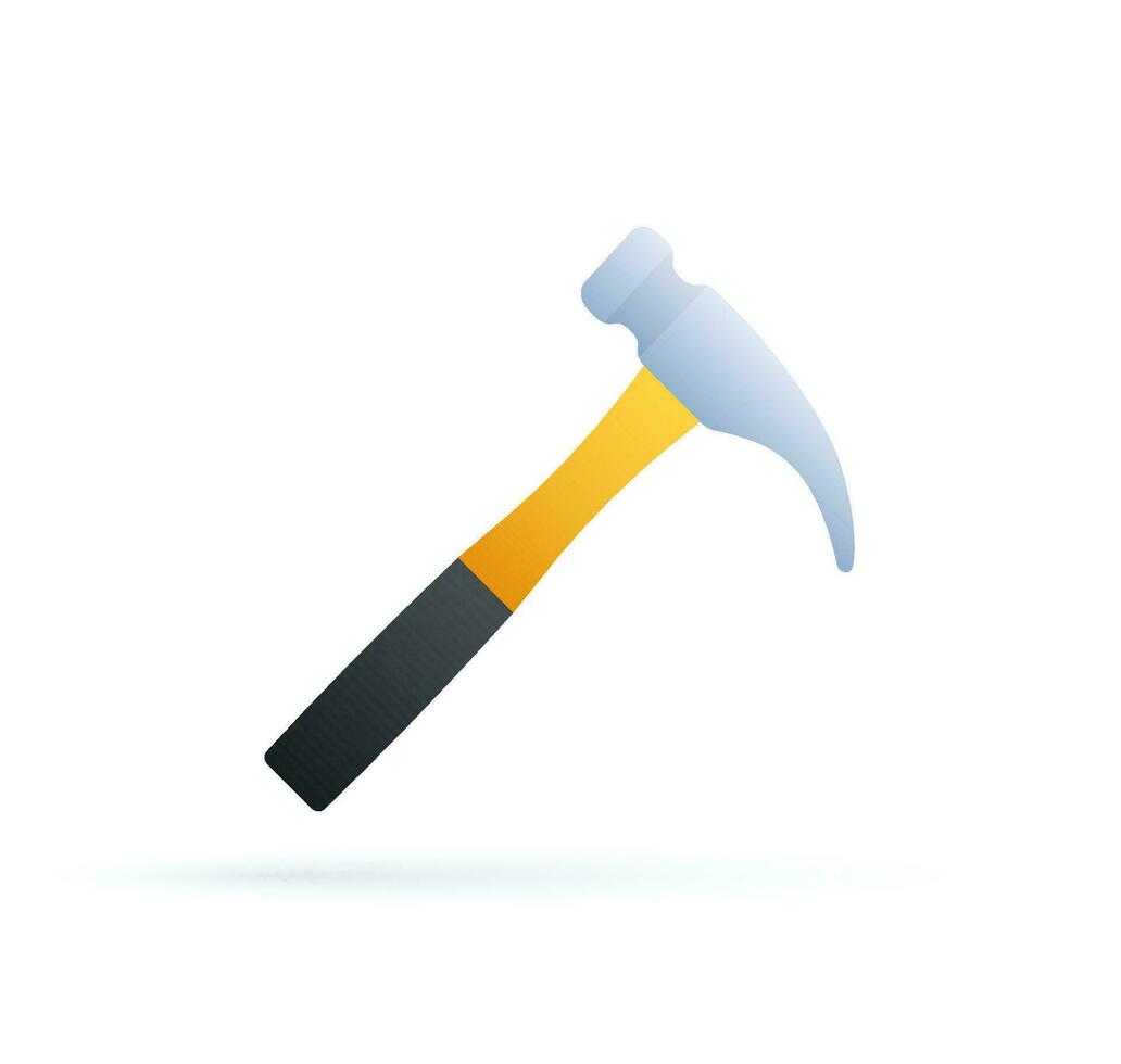 Claw hammer. Builder tools. Labour Day. Vector stock illustration