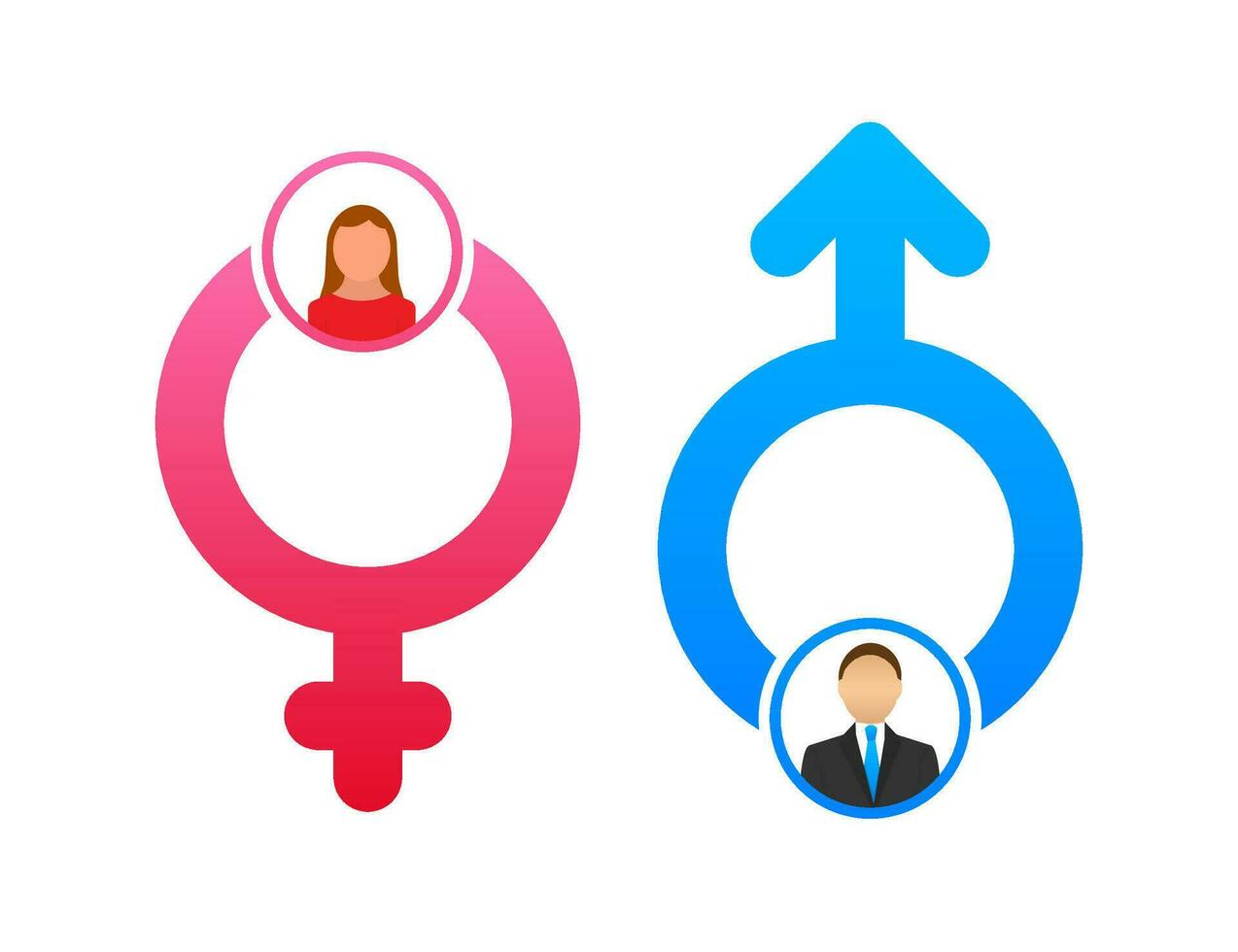 Men and women symbol. Gender icon. Vector stock illustration