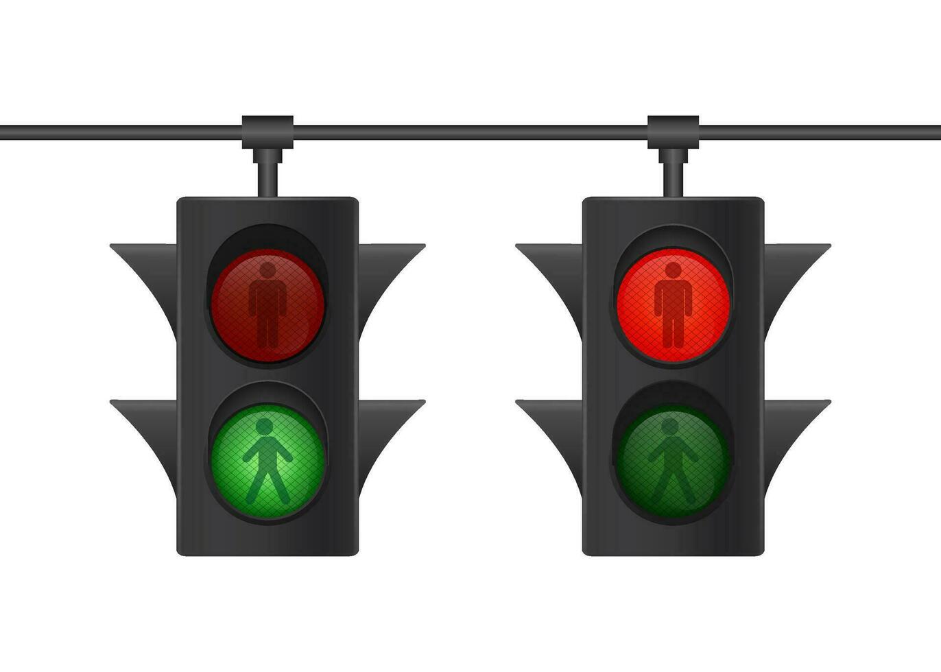Traffic light icon. Pedestrian sign. Traffic light human for web design. Icon for web design. Vector stock illustration