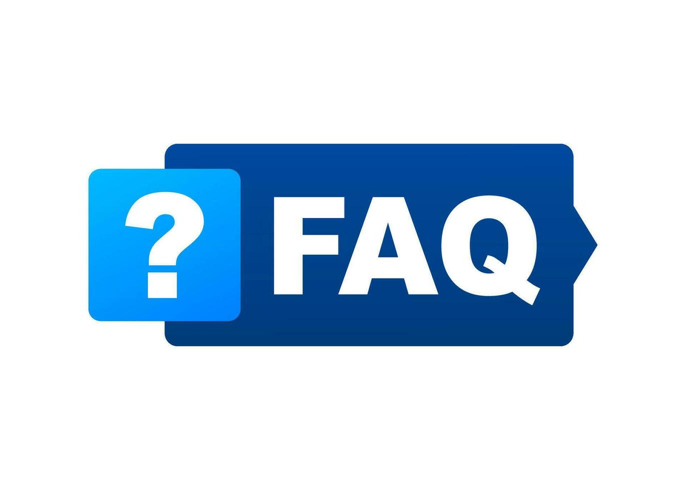 Frequently asked questions FAQ banner. Computer with question icons. Vector stock illustration
