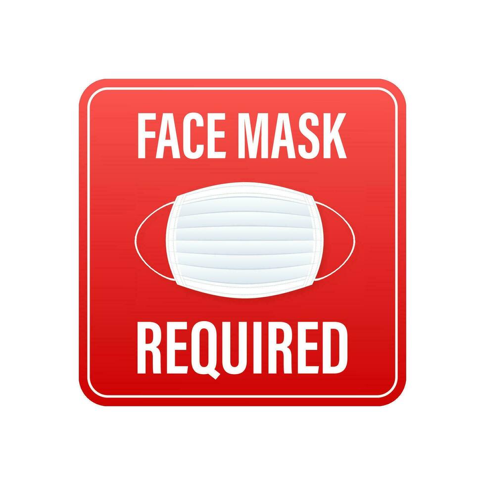 Face mask required. People wearing face mask. Coronavirus epidemic. Vector stock illustration