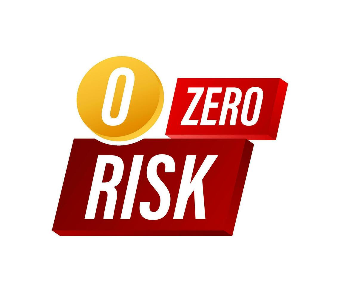 Zero risk in 3d style on white background. 3d vector illustration.