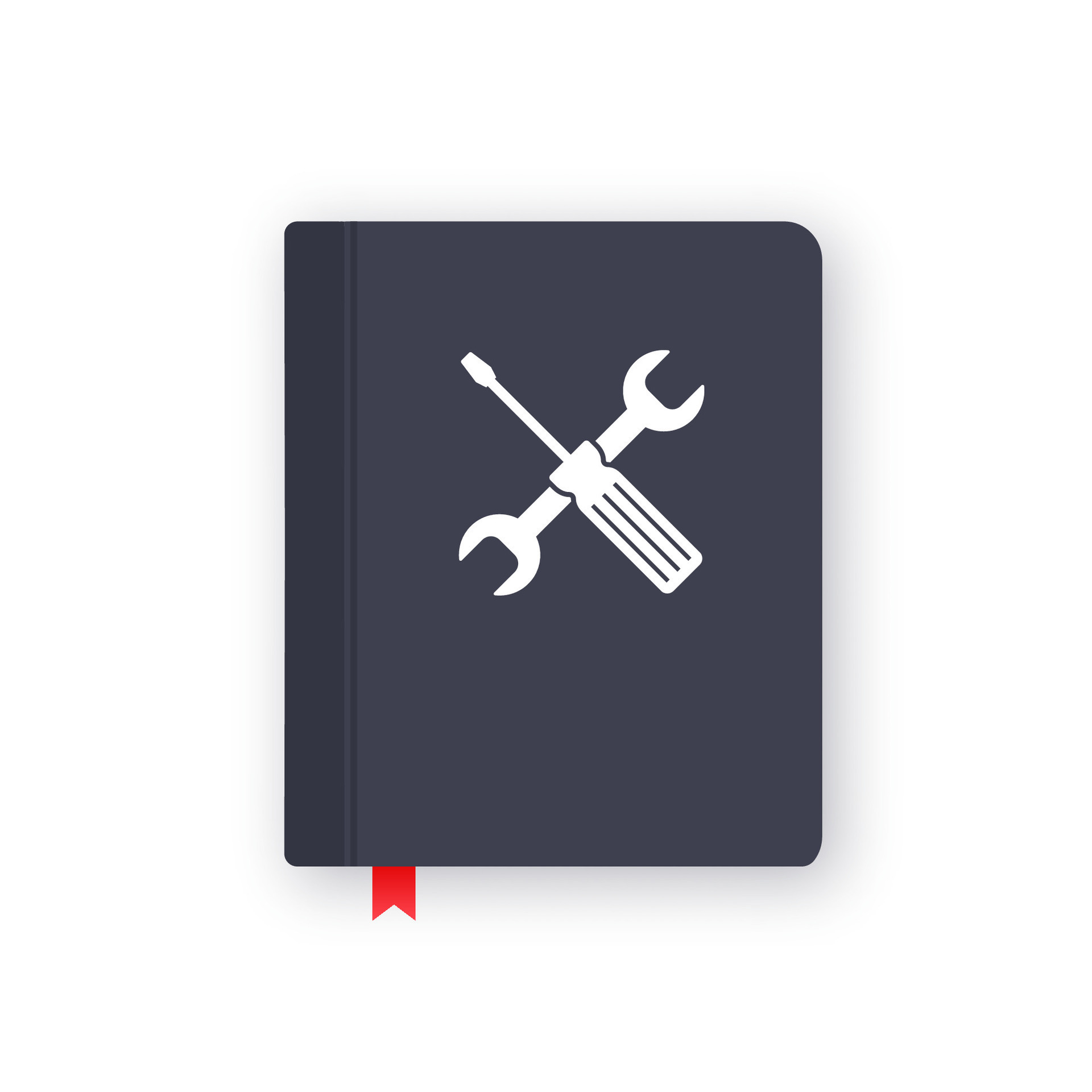 Instruction Book. User Manual book icon on white background. Vector