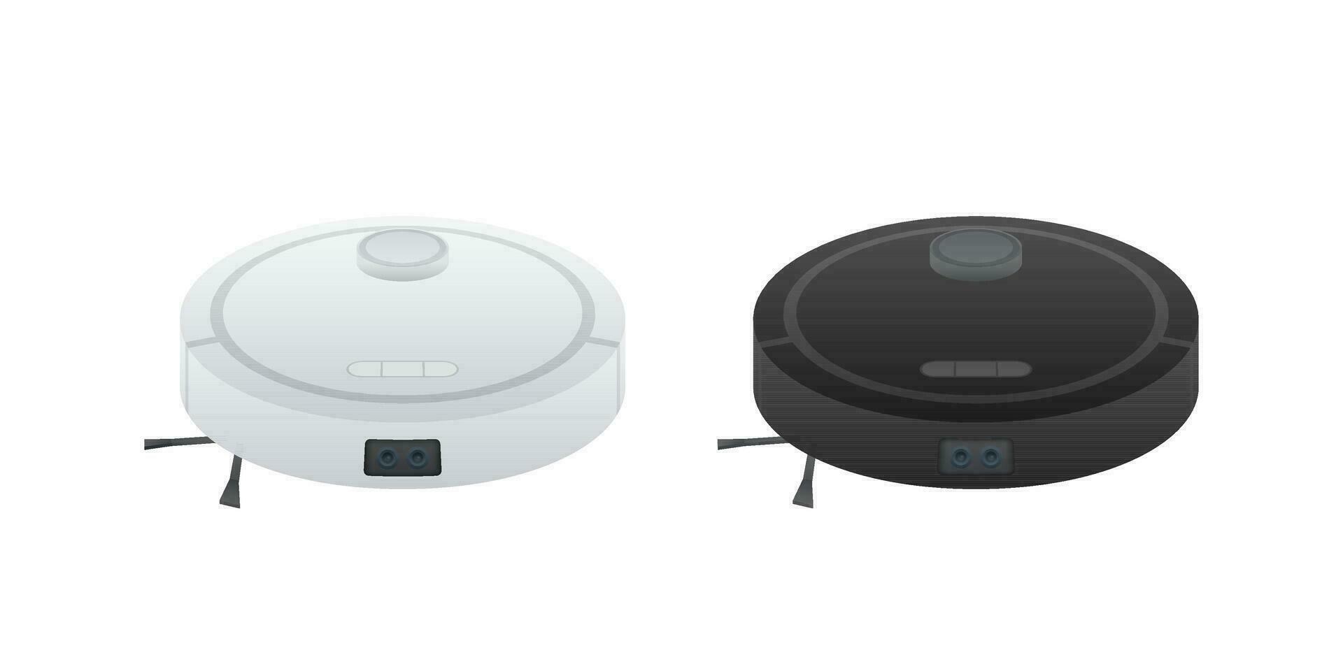 Robot vacuum cleaner. Housework done by robot. Vector illustration