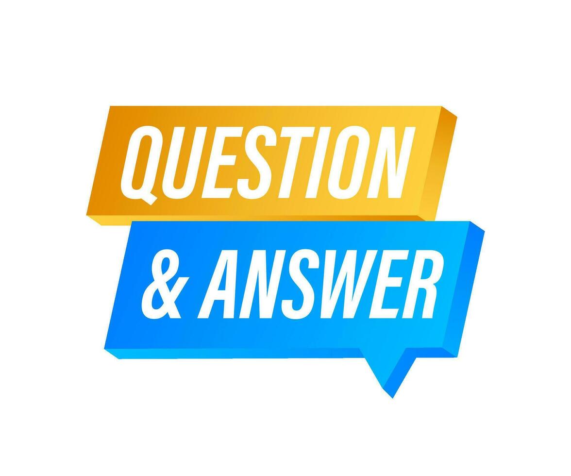 Question and Answer Bubble Chat on white background. Vector stock illustration