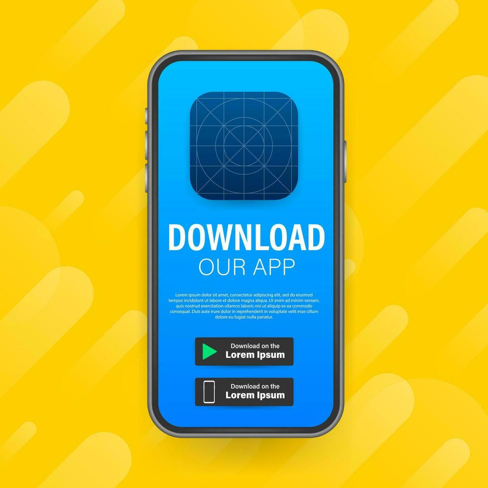 descargar página de el móvil aplicación vacío pantalla teléfono inteligente para usted aplicación descargar aplicación vector valores ilustración.