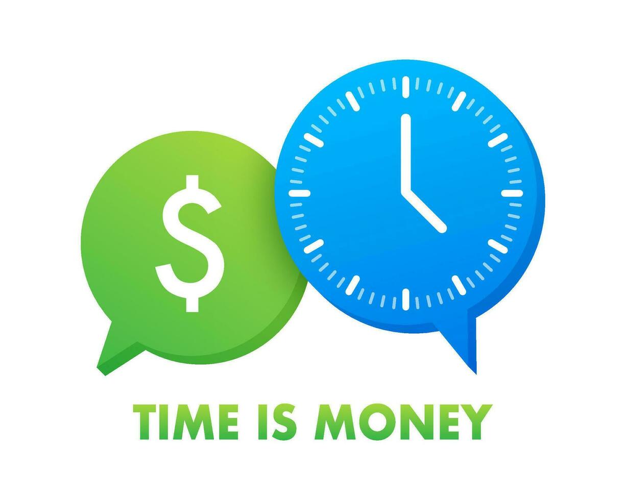 Time is money icon. Money saving. Business and management. Vector stock illustration