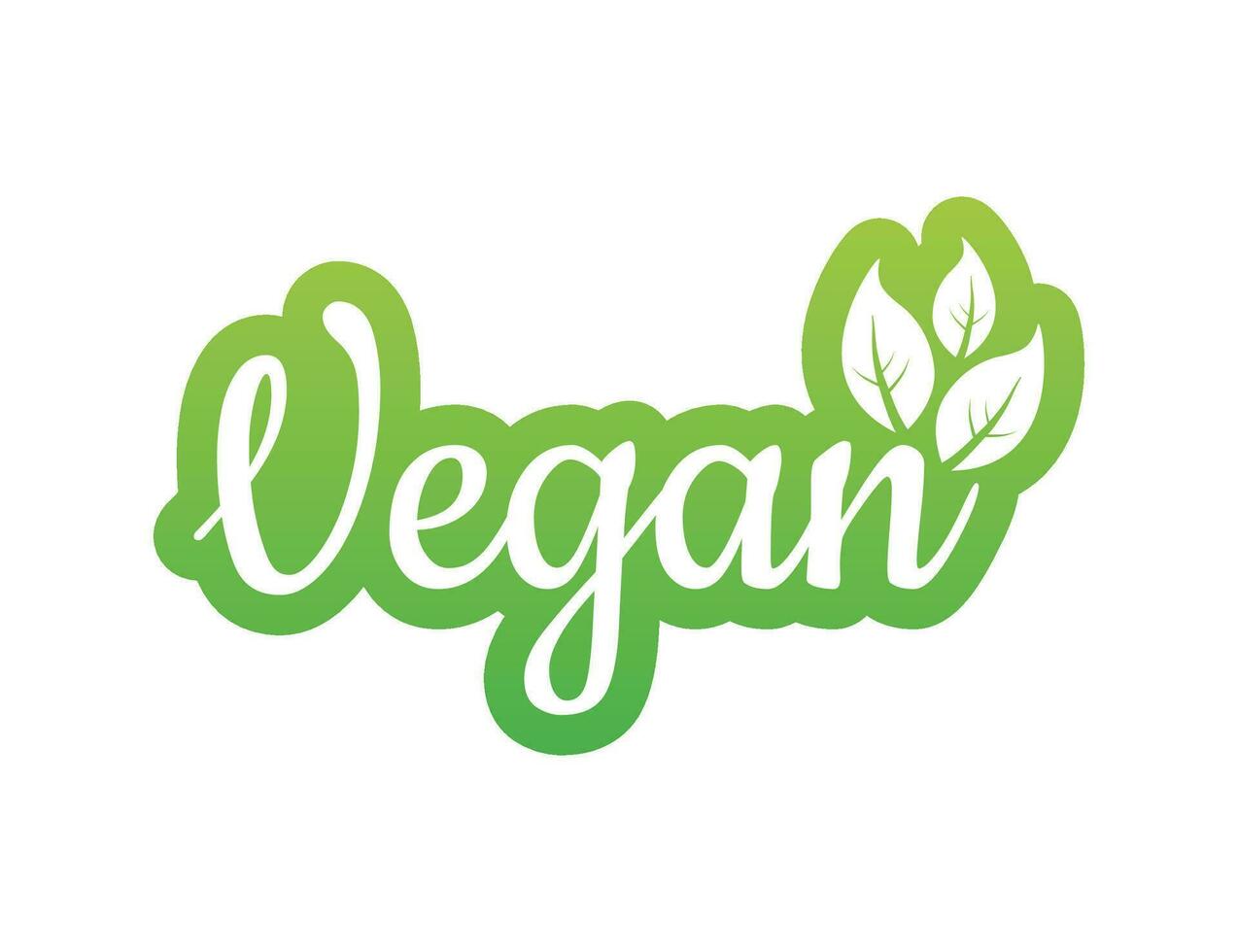 vegano icono diseño. verde vegano simpático símbolo. vector ilustración