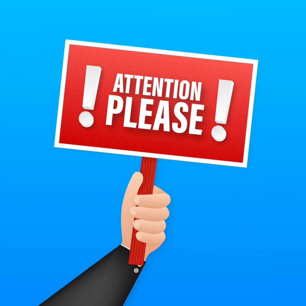 Attention please. Business infographic template. Megaphone banner. Vector stock illustration