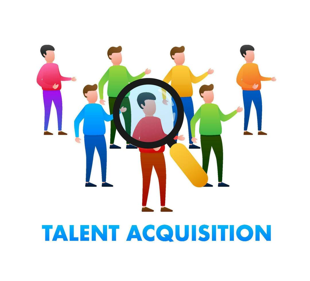 Talent acquisition. Find Right Candidate. Find a Job. Vector stock illustration
