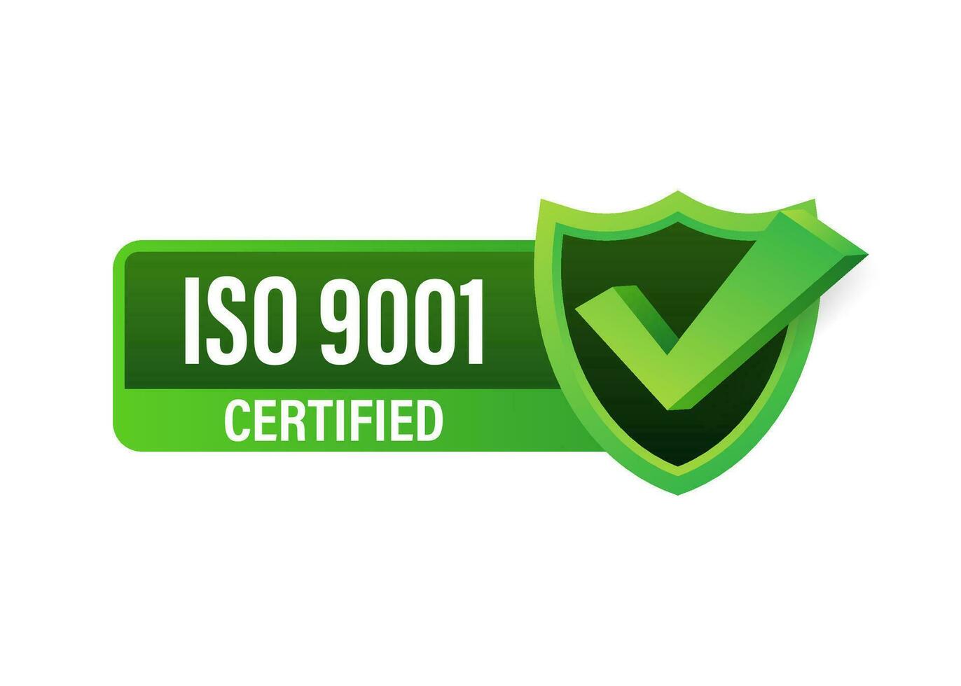 ISO 9001 Certified badge, icon. Certification stamp. Flat design vector