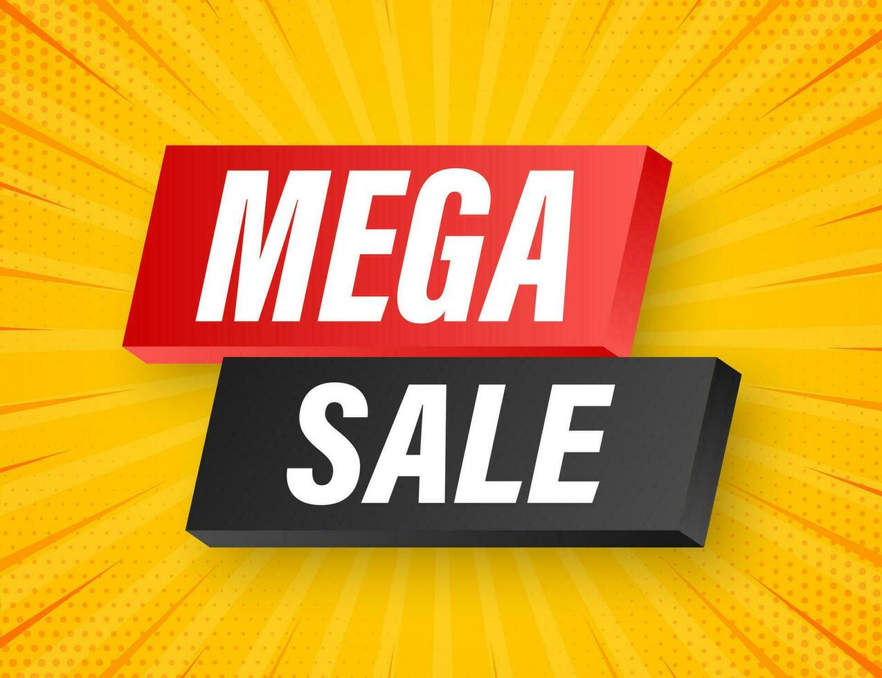 Mega sale banner design. Banner sale tag. Special offer symbol. Shop market poster. Web design. Vector stock illustration.
