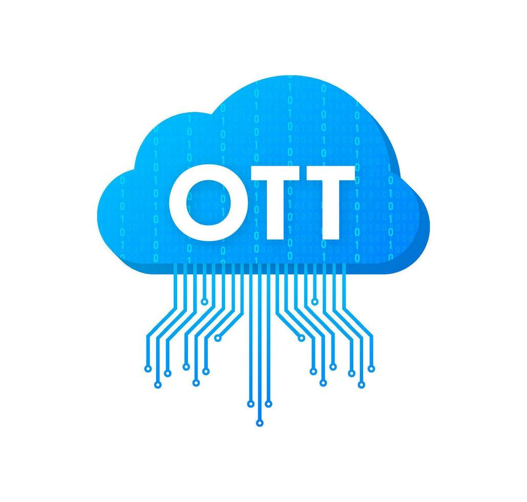 OTT cloud media platform. Vector stock illustration