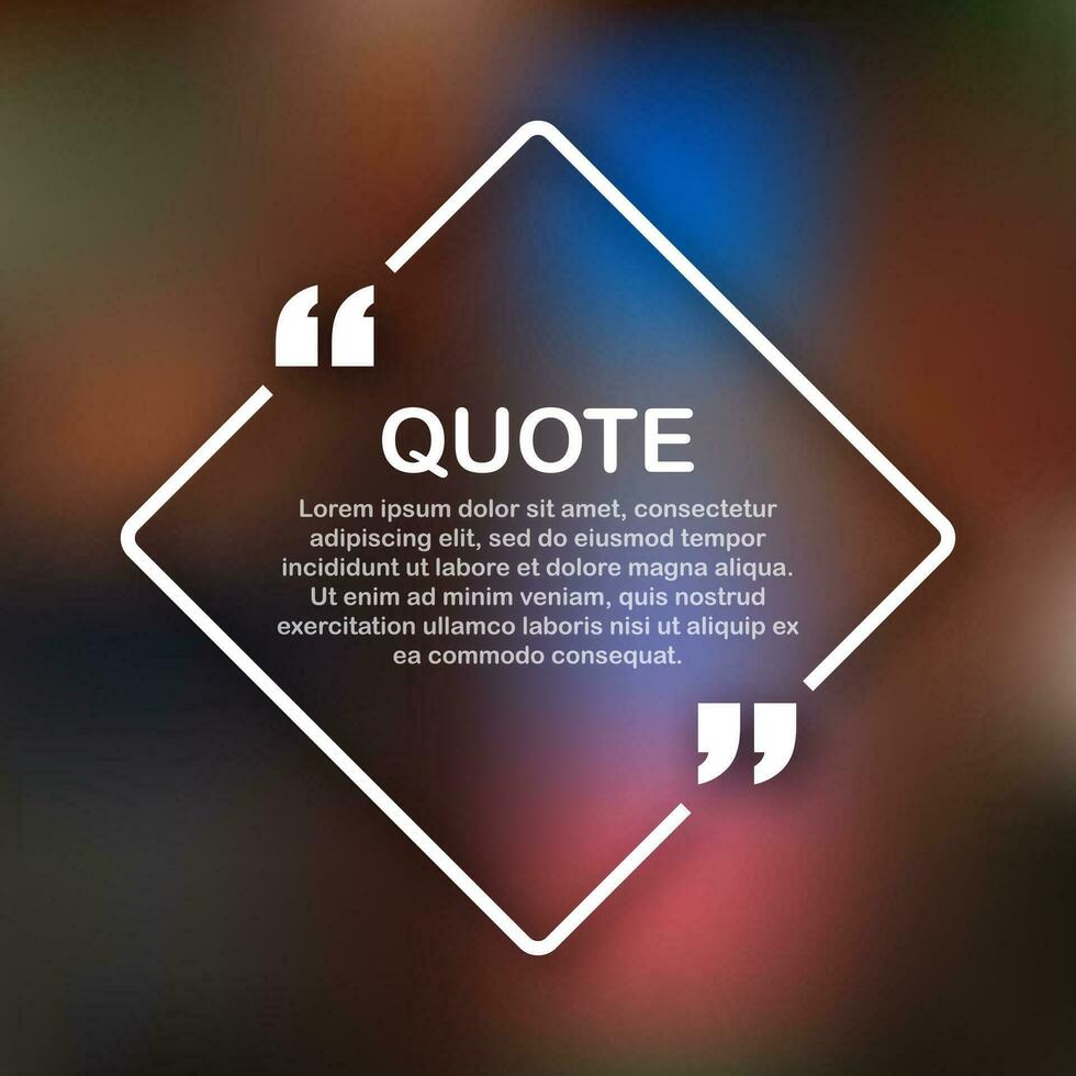 Quote frames. Blank template with print information design quotes. Vector stock illustration