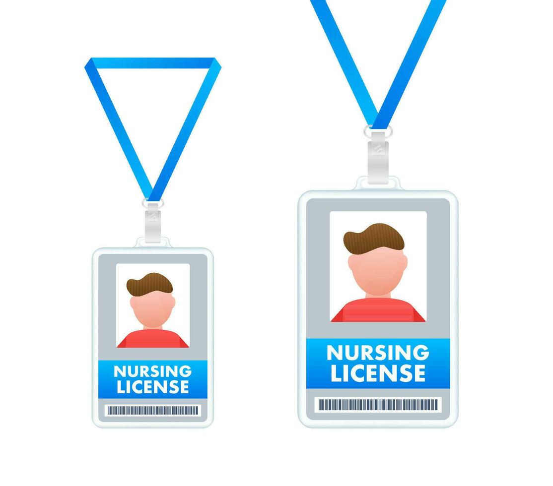 license doctor, nurse. Identification card icon. Medical card Vector illustration