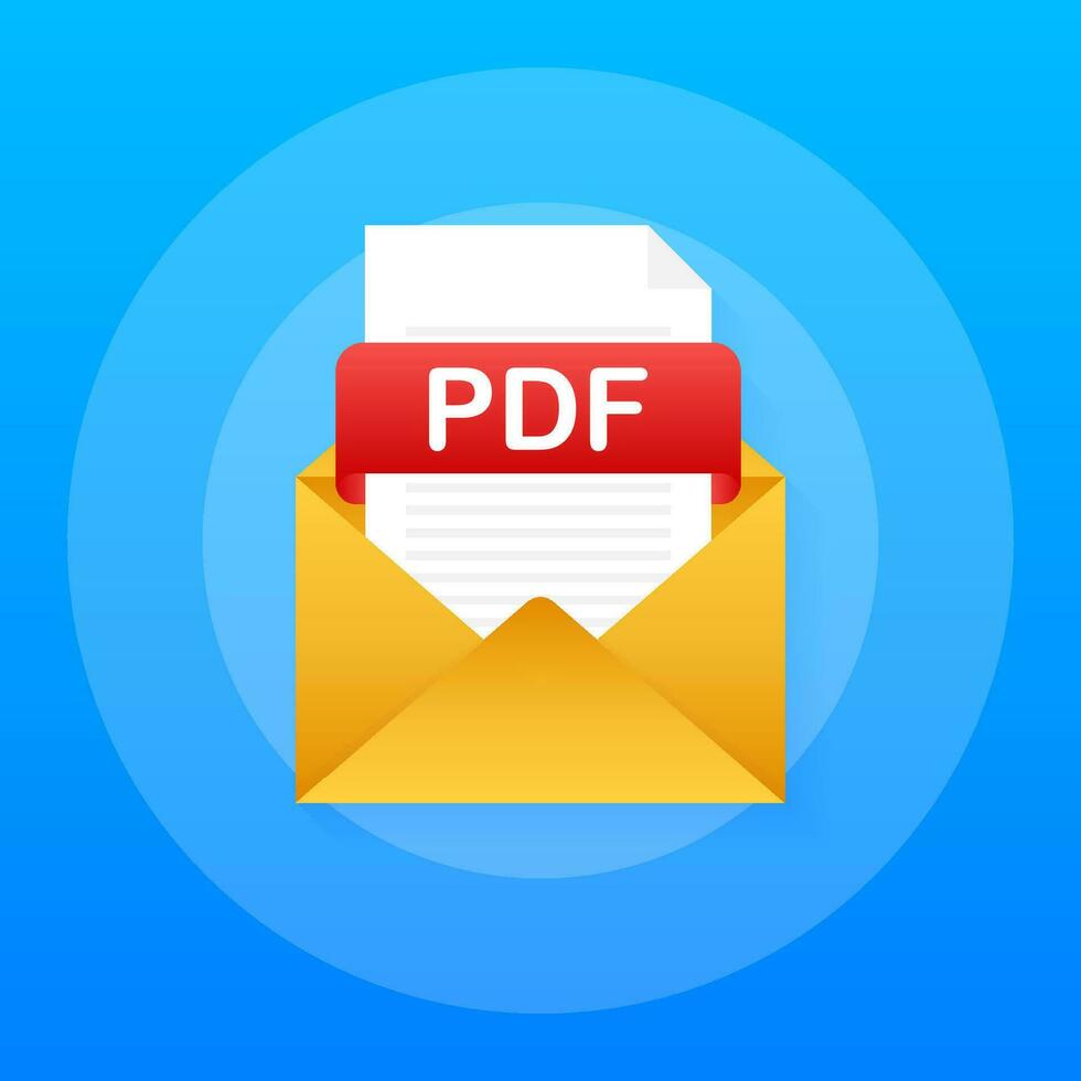 Download PDF button. Downloading document concept. File with PDF label and down arrow sign. Vector illustration.