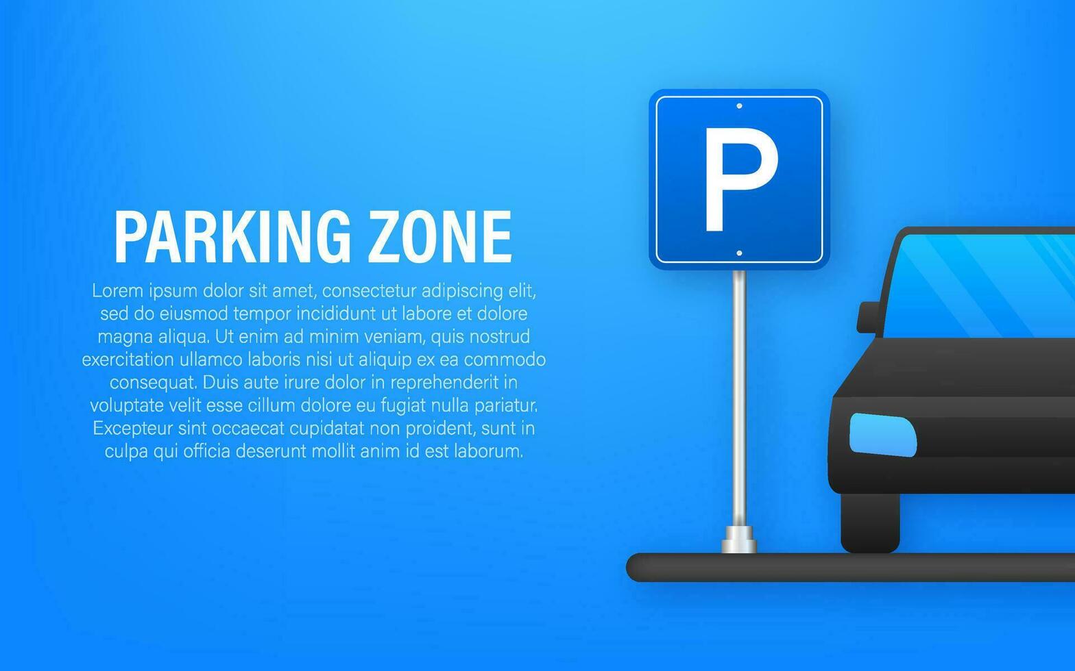 Template with blue parking. Logo, icon, label. Parking on white background. Web element. Vector stock illustration.