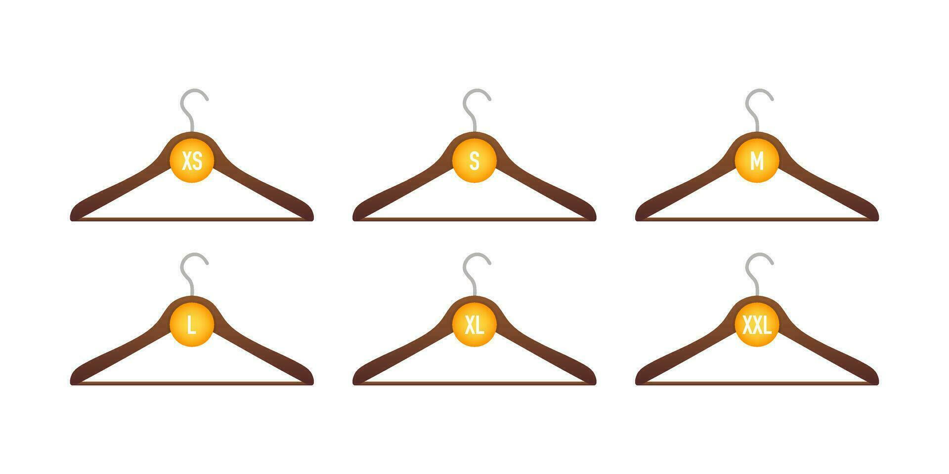 Icon with size clothes and hangers for cloth design. Vector illustration