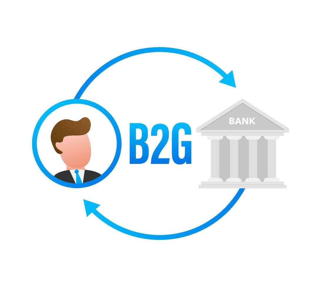 B2G or Business to Government Marketing. Vector Illustration. Icon for marketing design.