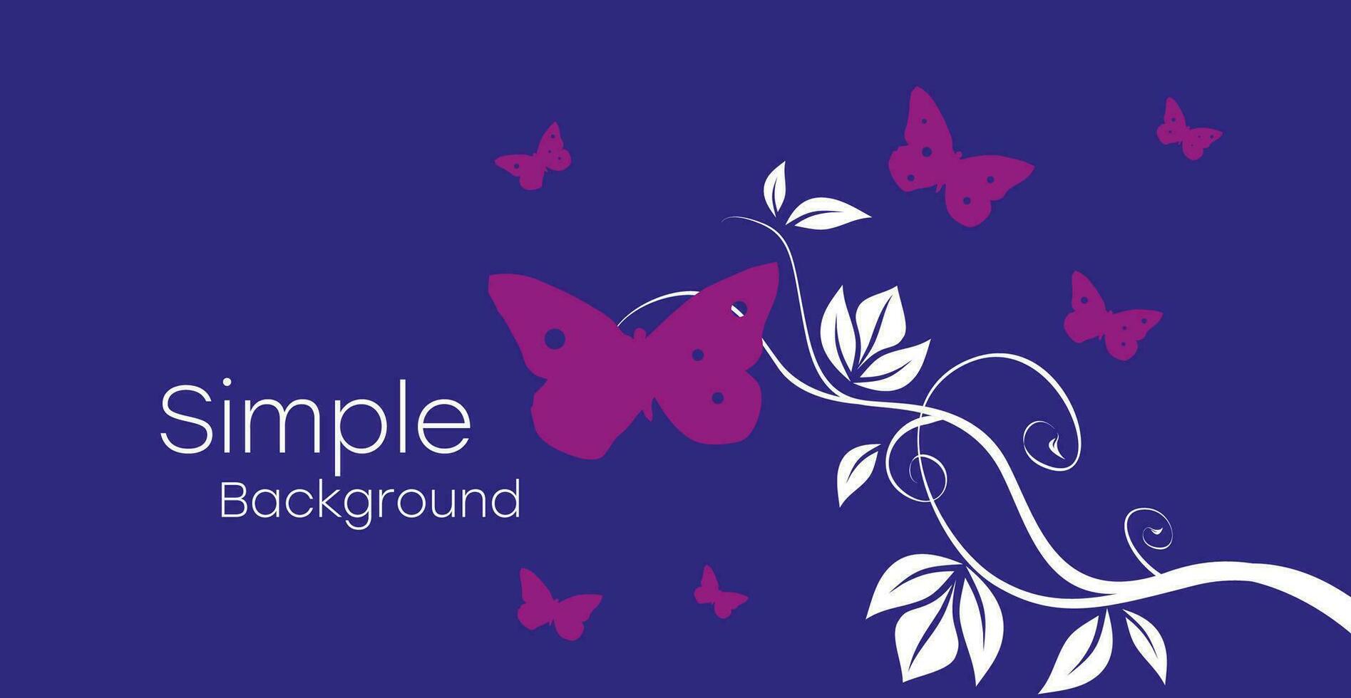 Simple background with butterflies and flower silhouettes. Template for presentation, invitation, business card of a beauty salon. vector