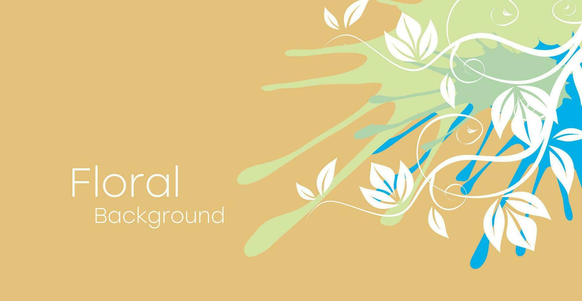 Abstract colorful background with multicolored splashes and silhouettes of flowers, leaves and branches. vector