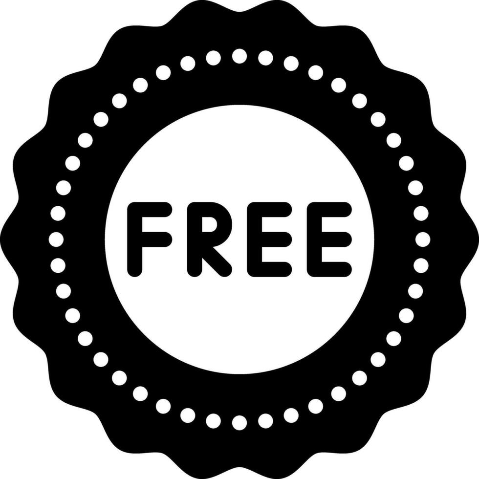 solid icon for free of charge vector