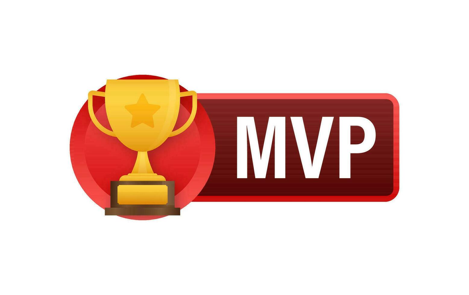 MVP gold medal award on white background. Vector stock illustration